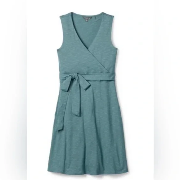 Toad&Co Cue Wrap Sleeveless Dress In Hydro Color . Size Large - Picture 1 of 11